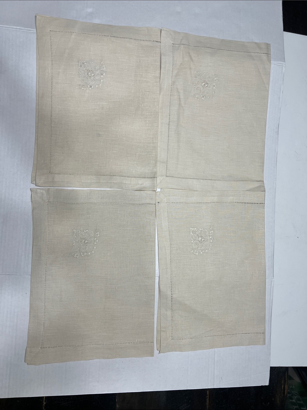 Embroidered Beige Linen Placemat - Picture 8 of 8